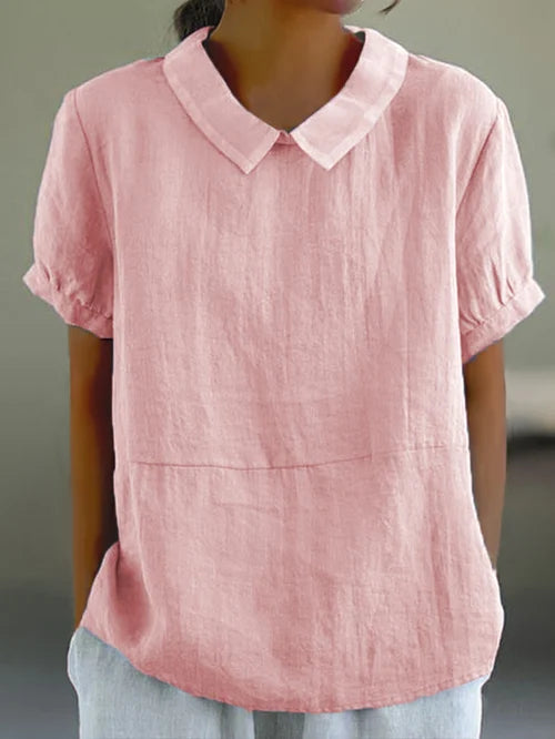 Lina – Blusa de lino con cuello bubi