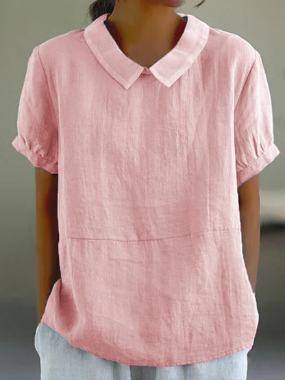 Lina – Blusa de lino con cuello bubi