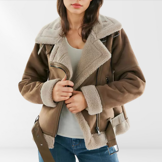 Madeleine – Chaqueta Bomber Sherpa para Damas