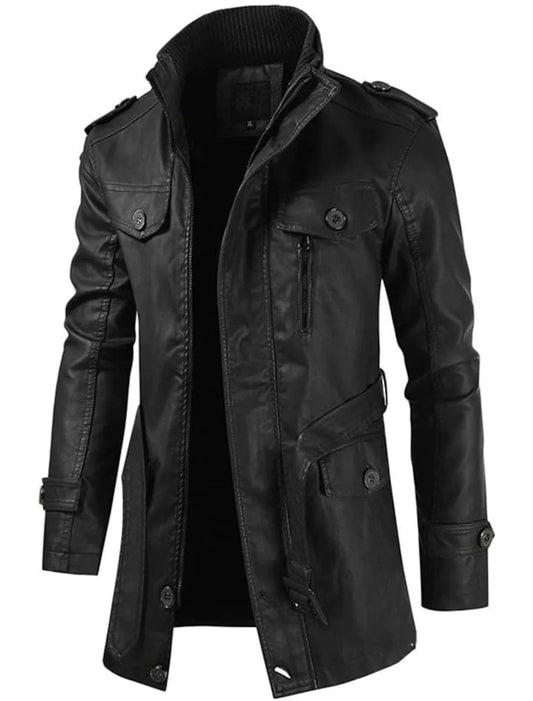 Uilleam – Chaqueta de cuero larga para hombre
