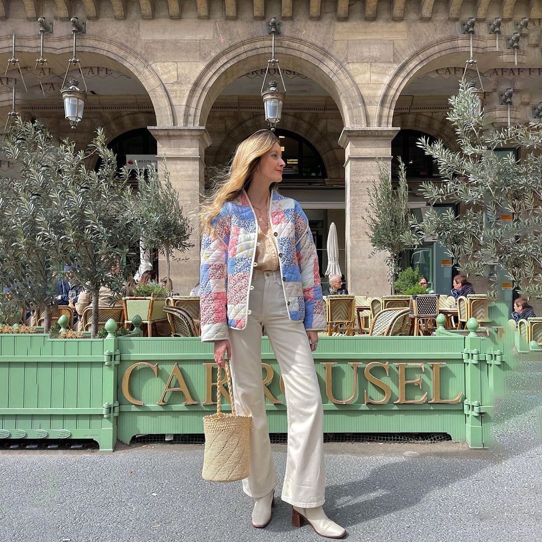 Elena – Chaqueta Acolchada Floral