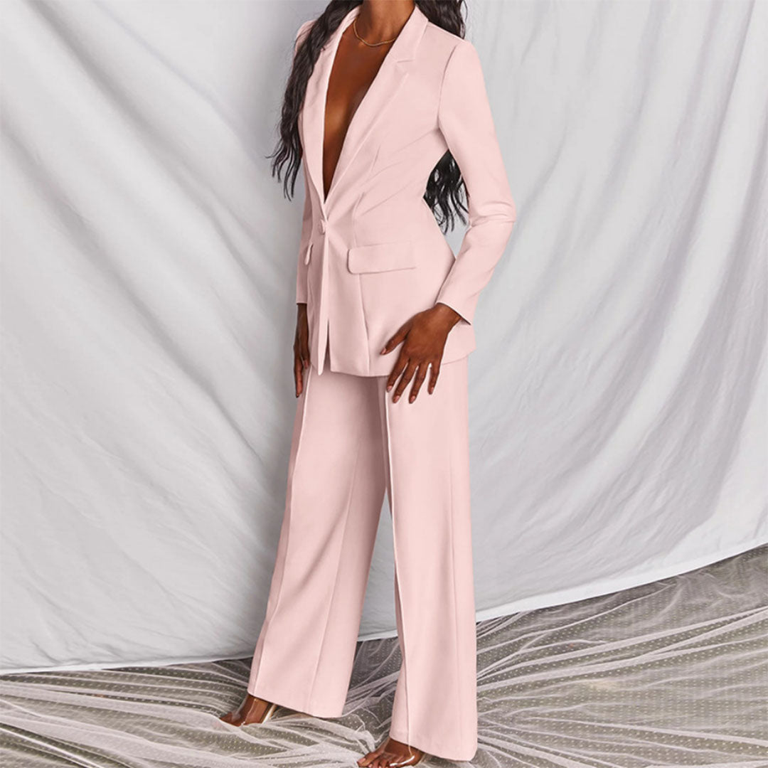 Celeste – Elegante Blazer y Conjunto de Pantalones