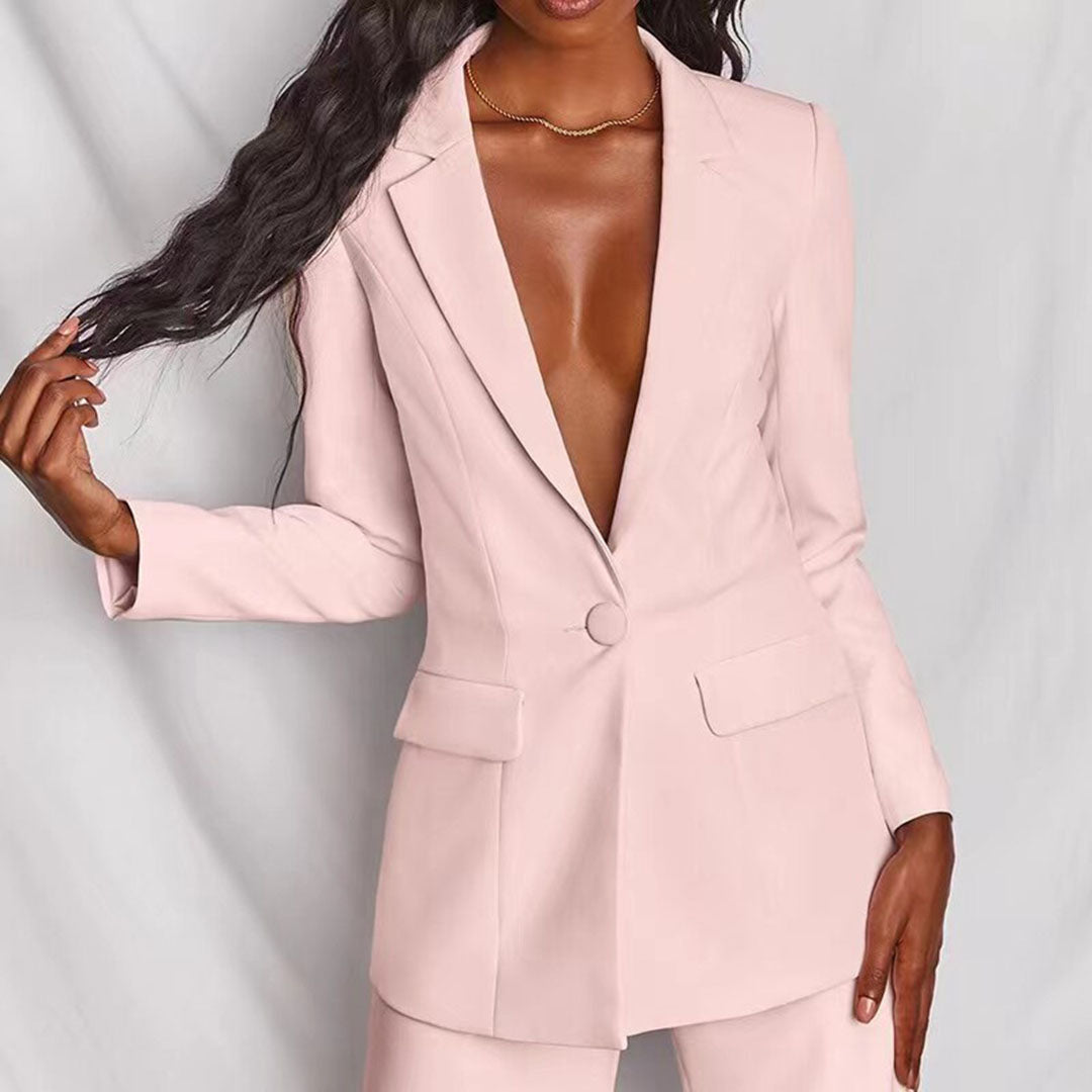 Celeste – Elegante Blazer y Conjunto de Pantalones