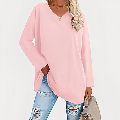 Laëtitia - Blusa holgada elegante de manga larga para mujer