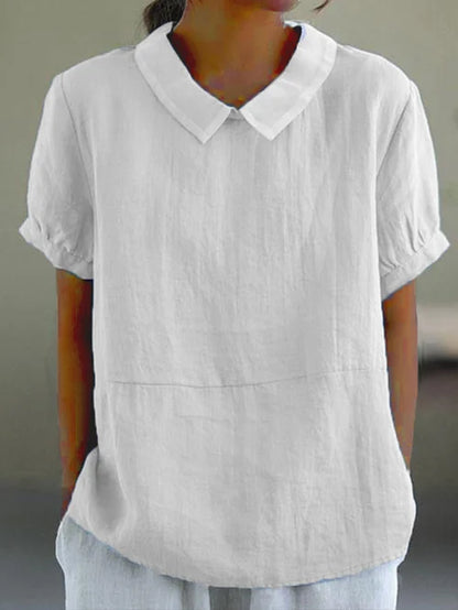 Lina – Blusa de lino con cuello bubi