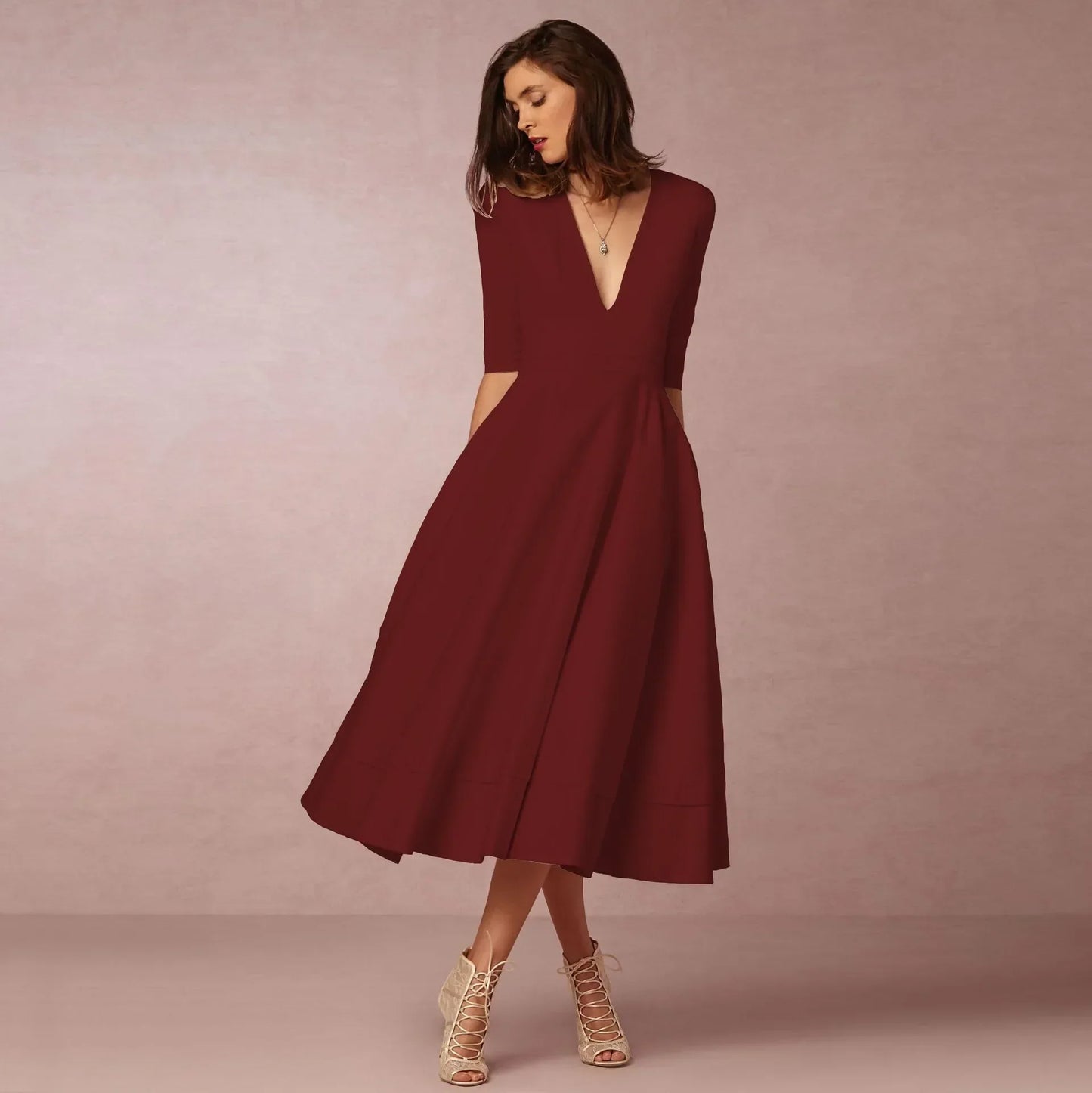 Noemi – Elegante Vestido de Noche en Largo Midi