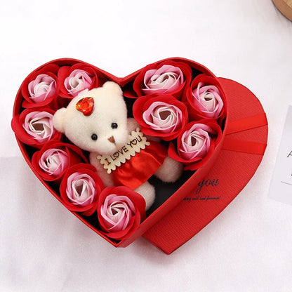 Forma de Corazón – Oso de Rosas Caja de Regalo San Valentín