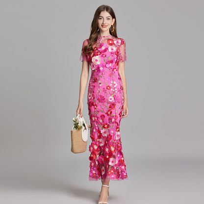 Elina – Vestido Maxi Bordado sin Mangas