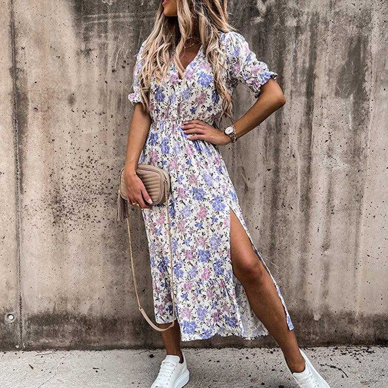 Daina – Falda Floral con Abertura