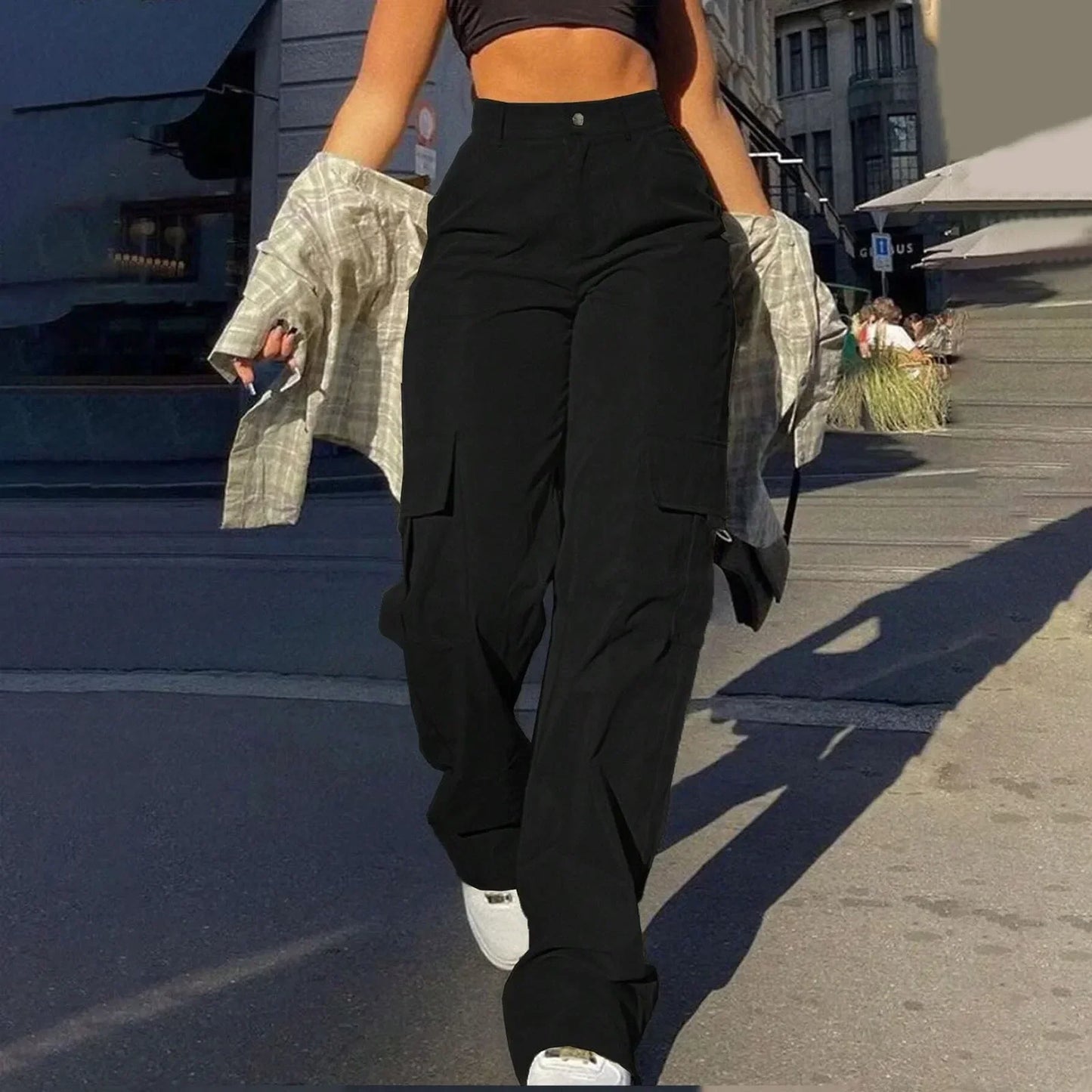 Paloma – Pantalones Cargo de Tiro Alto para Mujeres