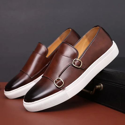 Jerald - Mocasines de cuero estilo casual para hombres