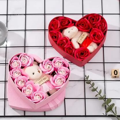 Forma de Corazón – Oso de Rosas Caja de Regalo San Valentín