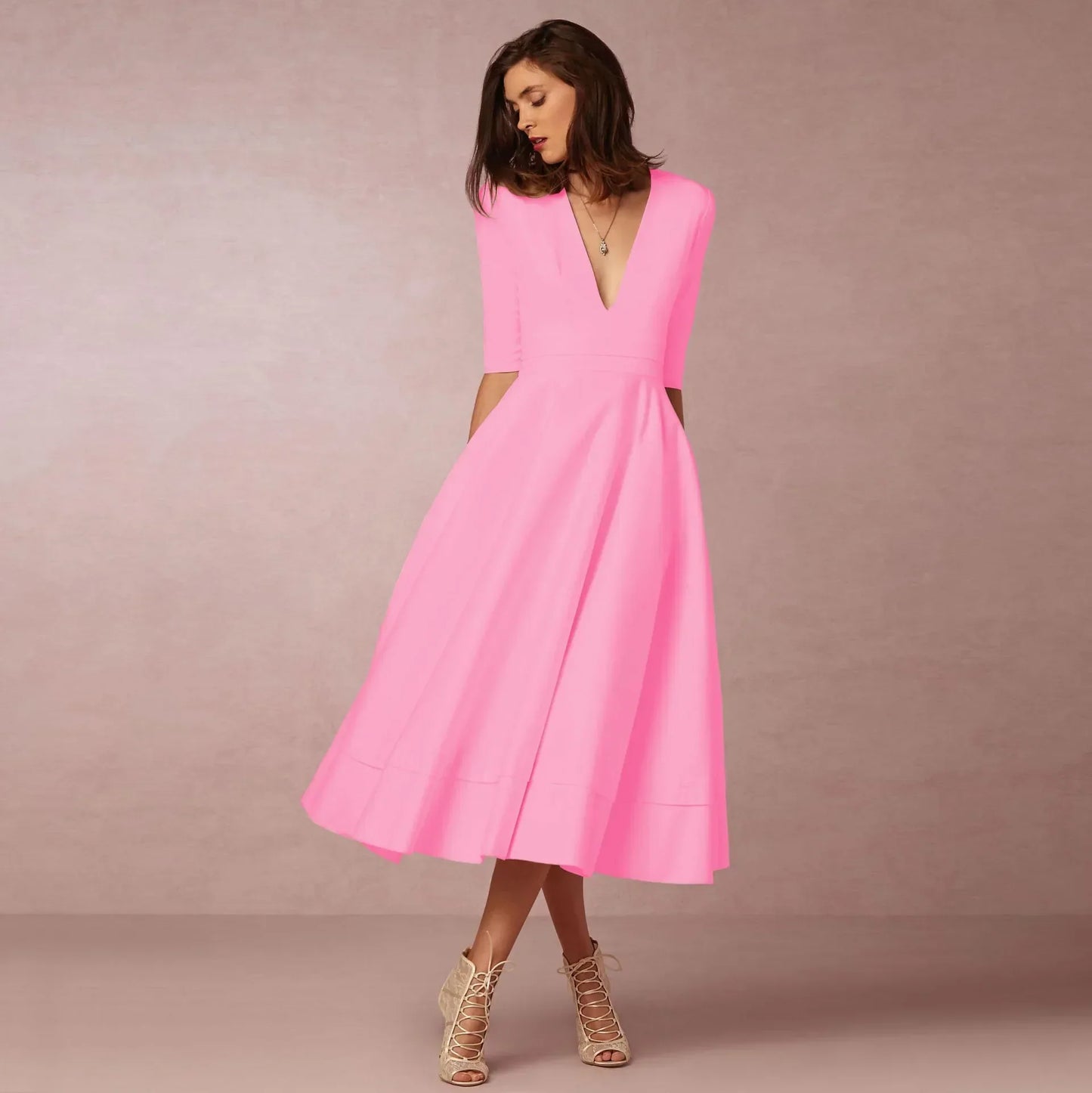 Noemi – Elegante Vestido de Noche en Largo Midi