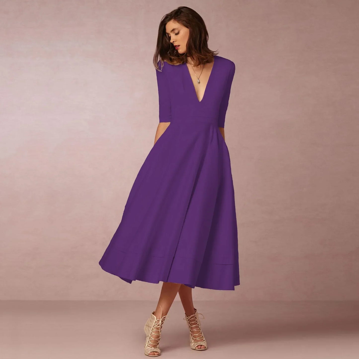 Noemi – Elegante Vestido de Noche en Largo Midi