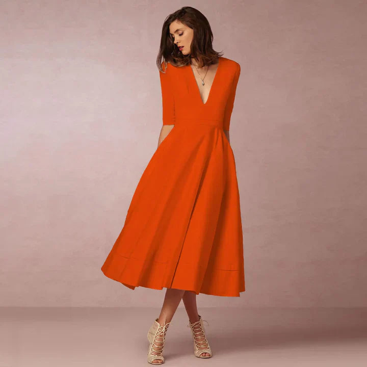 Noemi – Elegante Vestido de Noche en Largo Midi
