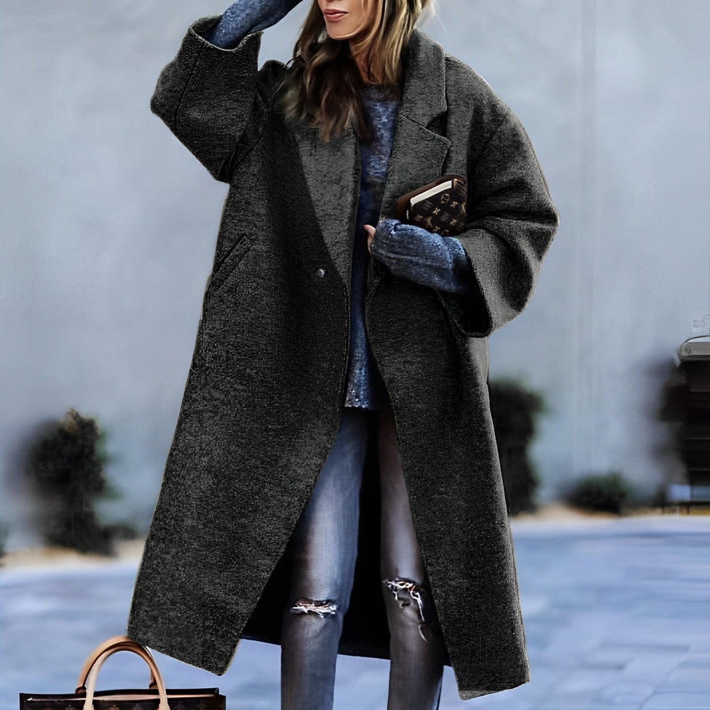Yoni – Abrigo en estilo clásico vintage