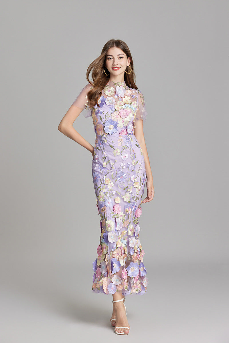 Elina – Vestido Maxi Bordado sin Mangas
