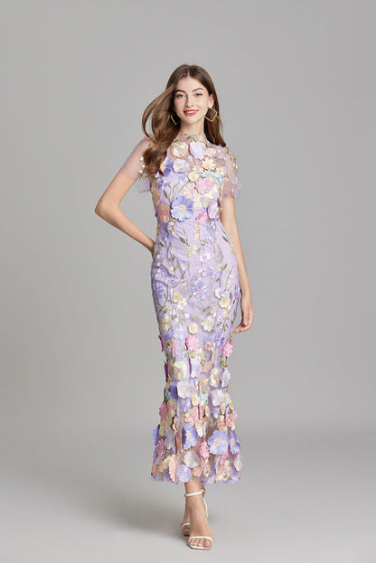 Elina – Vestido Maxi Bordado sin Mangas