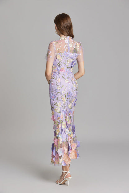 Elina – Vestido Maxi Bordado sin Mangas
