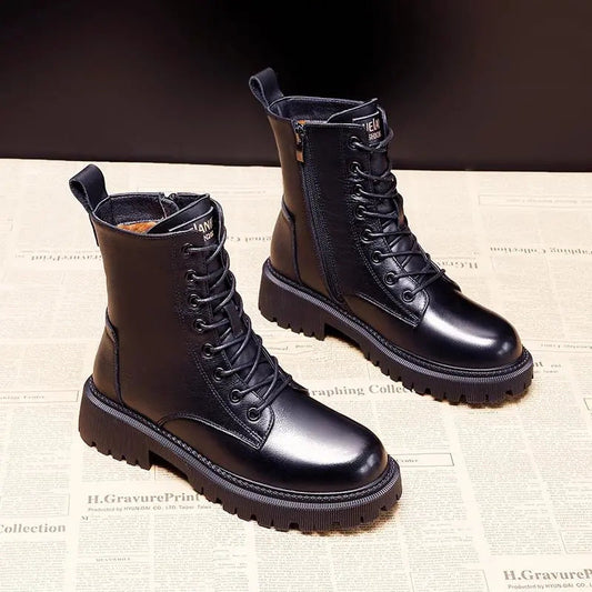 Marion – Botas de Invierno de Cuero Negras