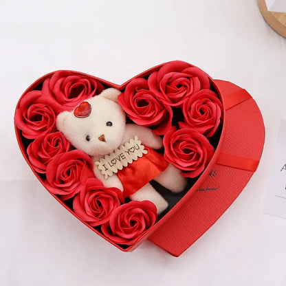 Forma de Corazón – Oso de Rosas Caja de Regalo San Valentín