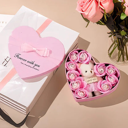 Forma de Corazón – Oso de Rosas Caja de Regalo San Valentín
