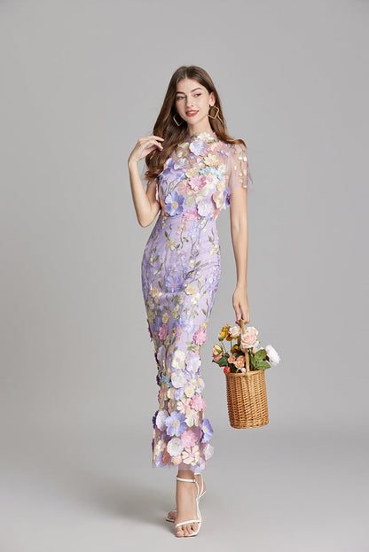Elina – Vestido Maxi Bordado sin Mangas