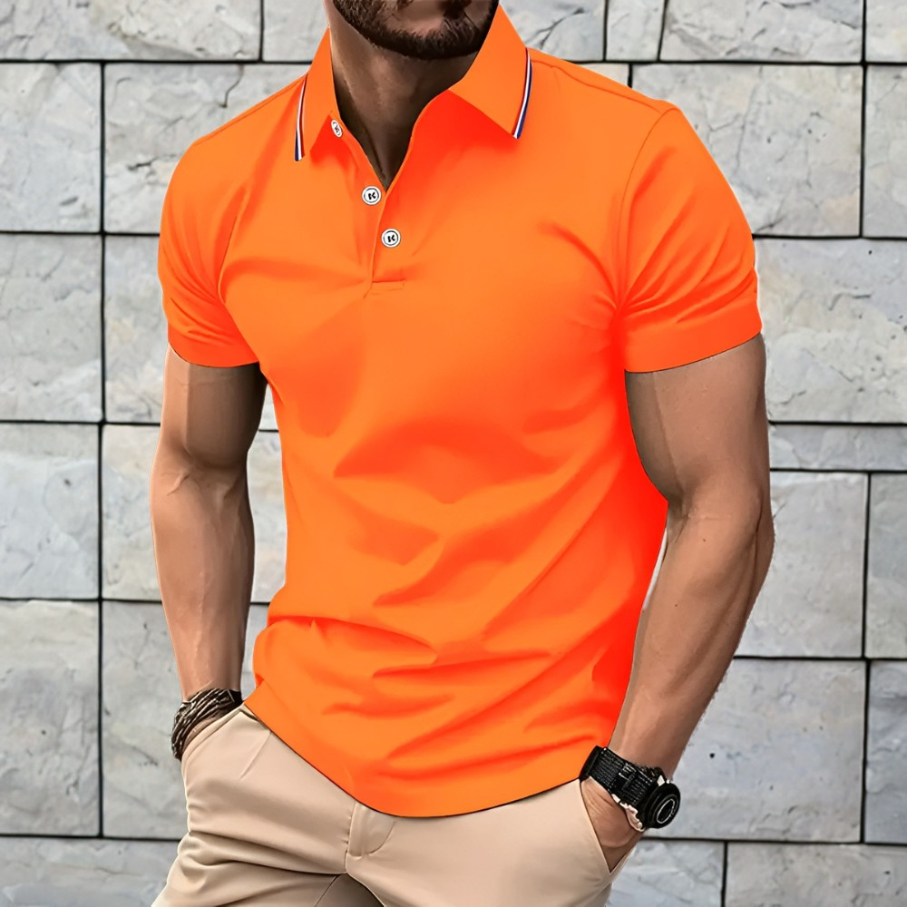 Crosby - Polo Llamativo de Manga Corta para Hombres