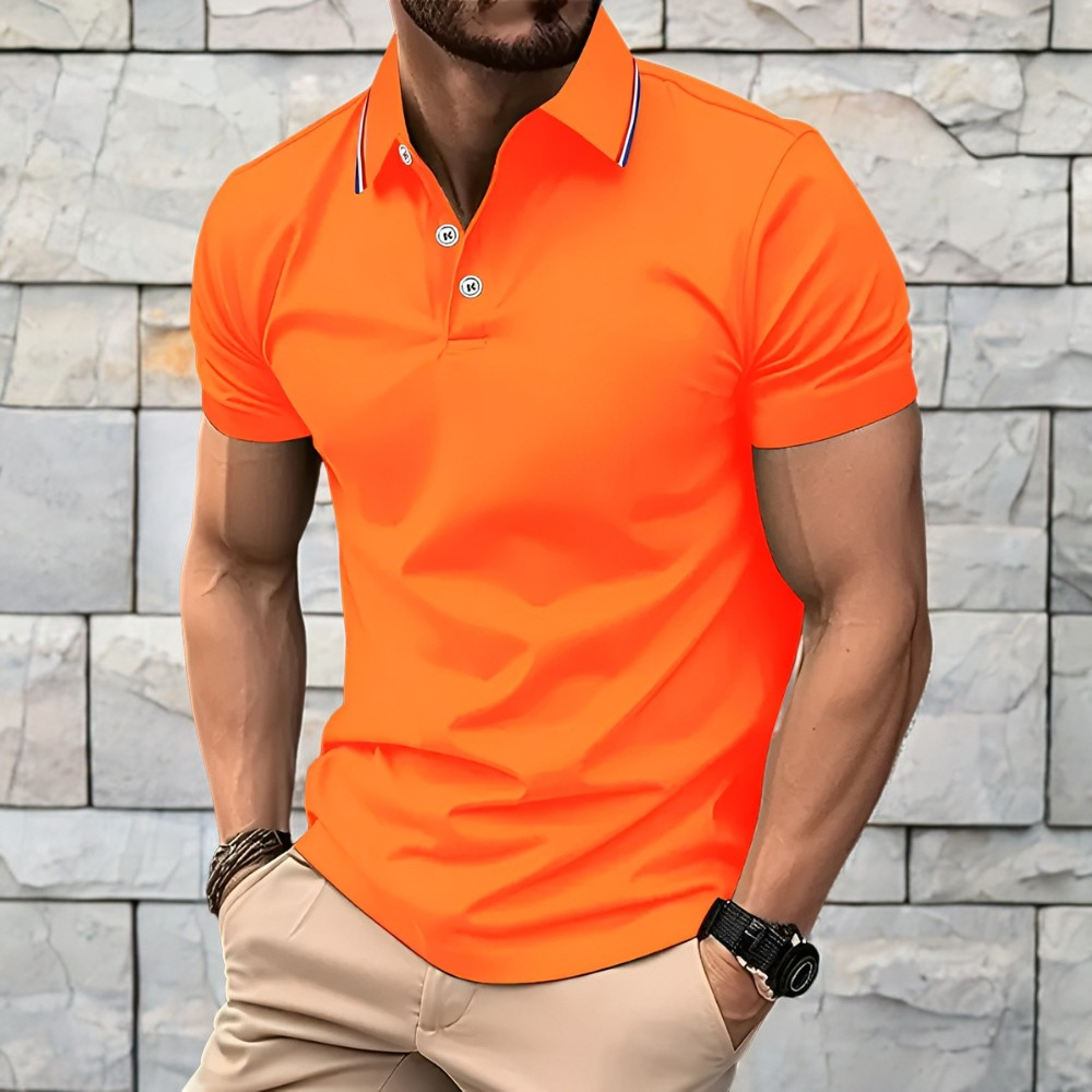 Crosby - Polo Llamativo de Manga Corta para Hombres