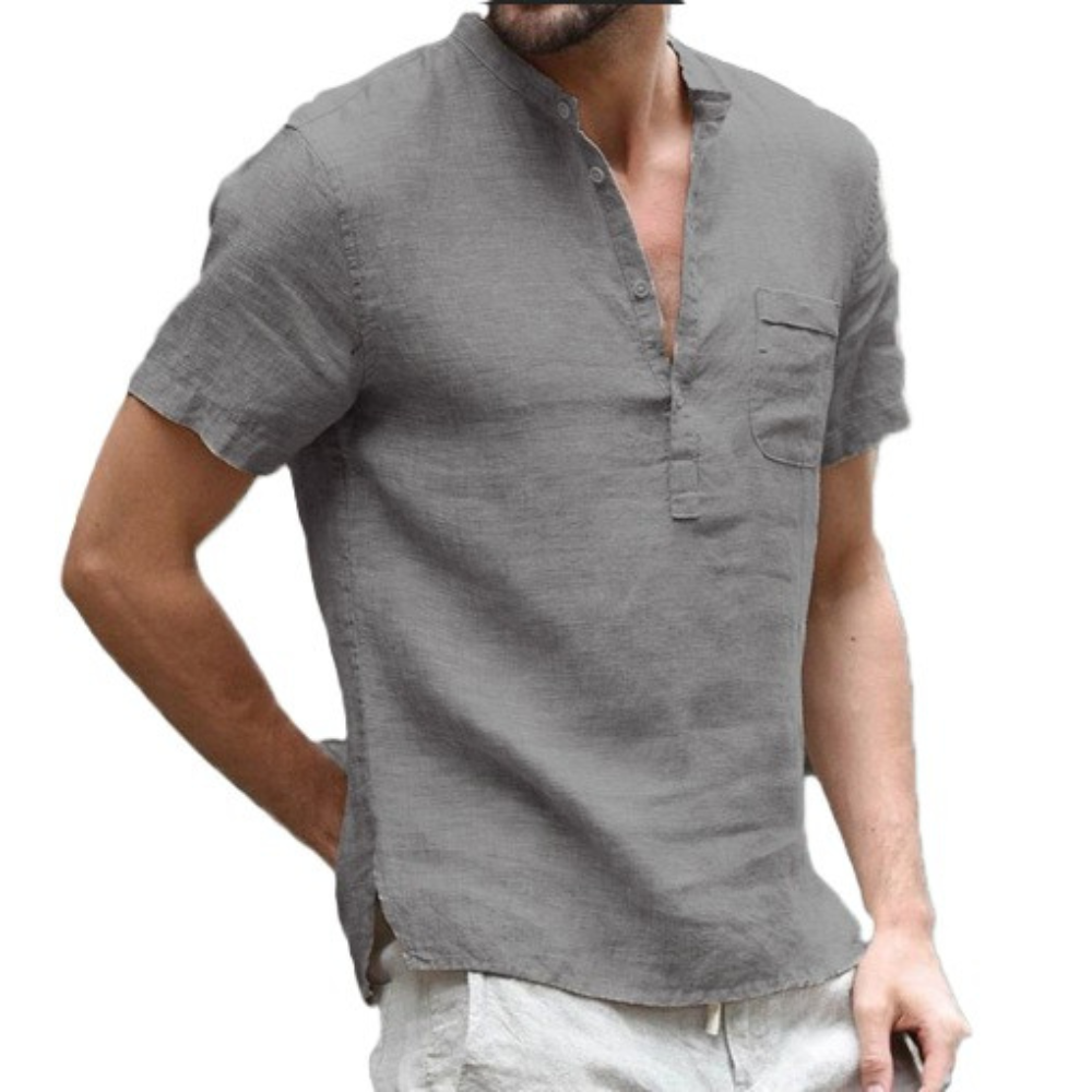 Alton - Camisa corta de lino para hombres