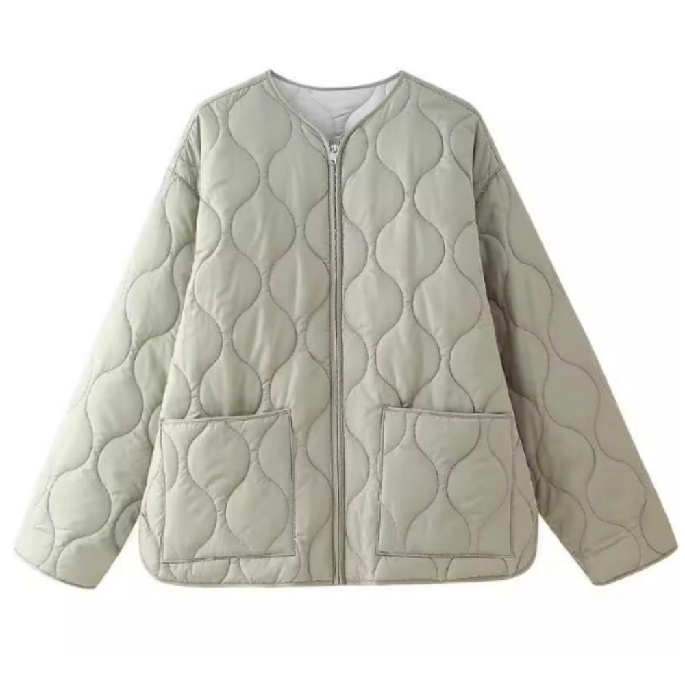 Thelma - Chaqueta de estilo relajado con acolchado de rombos para mujer