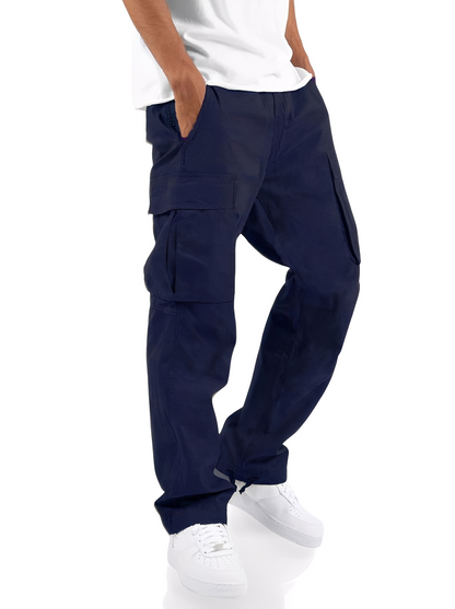 Cooper - Pantalones cargo sueltos con cordón para hombres