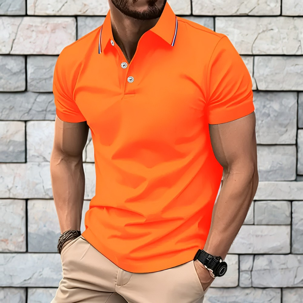 Crosby - Polo Llamativo de Manga Corta para Hombres