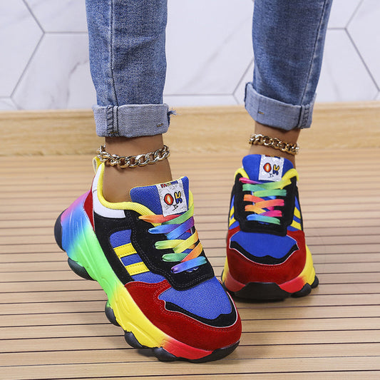 Jolie - Zapatillas coloridas de suela gruesa para mujer