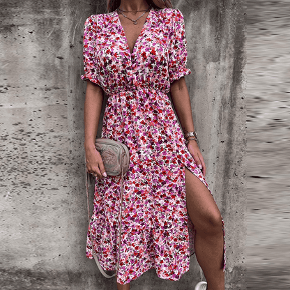 Daina – Falda Floral con Abertura