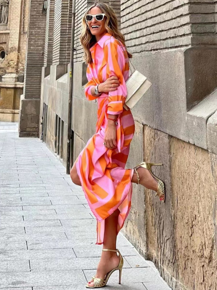 Mira – Vestido envolvente femenino con mangas 3/4
