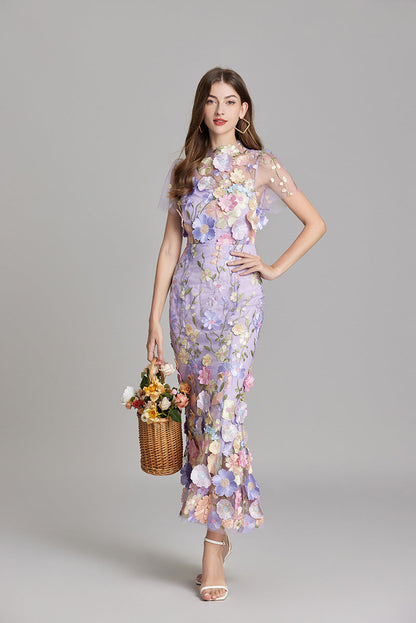 Elina – Vestido Maxi Bordado sin Mangas