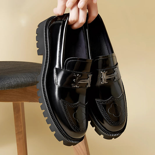 Marc – Zapatos de cuero burdeos con suela ancha