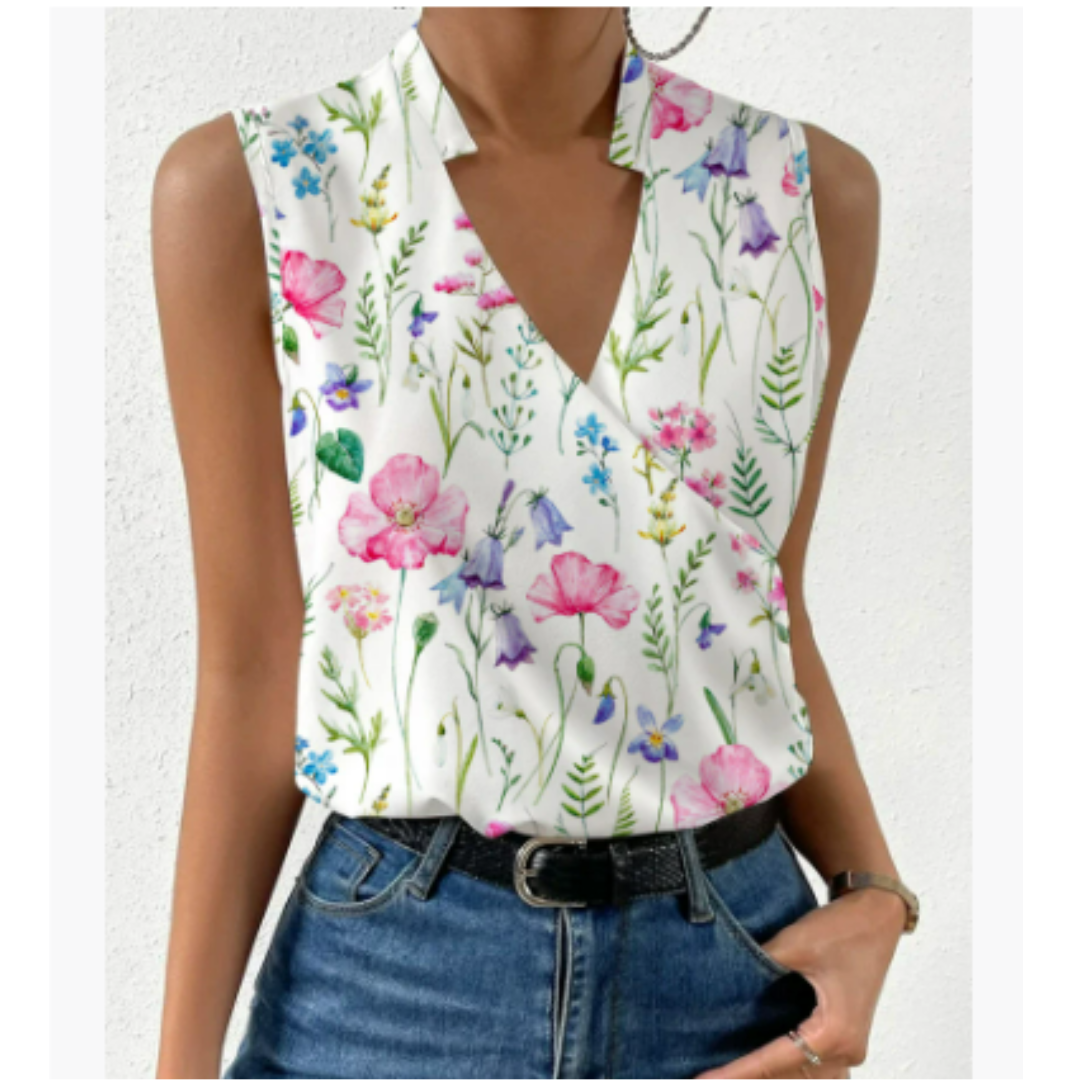 Alina – Ligero Top de Verano con Escote en V