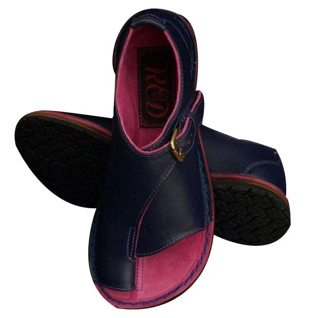 Elvina - Sandalias planas con cierres de hebillas