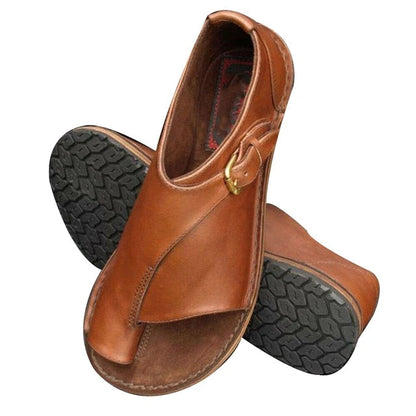 Elvina - Sandalias planas con cierres de hebillas