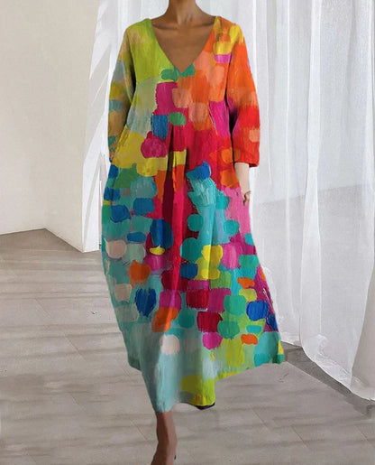 Alina – Vestido Colorido con Estampado para Mujer