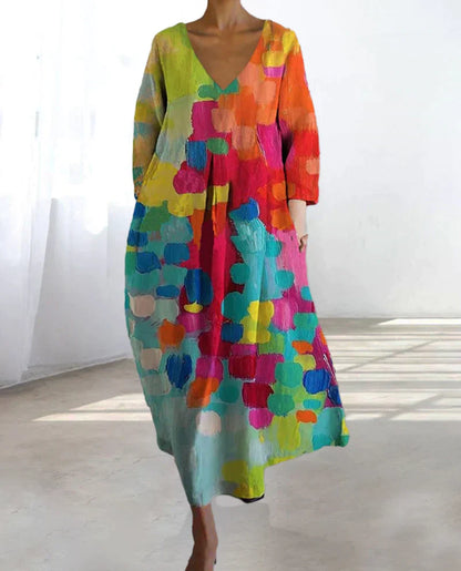 Alina – Vestido Colorido con Estampado para Mujer