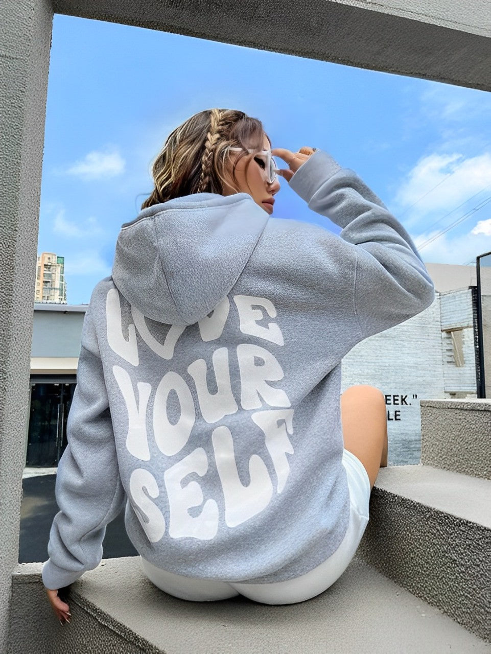 Daria – Hoodie de Algodón Impreso