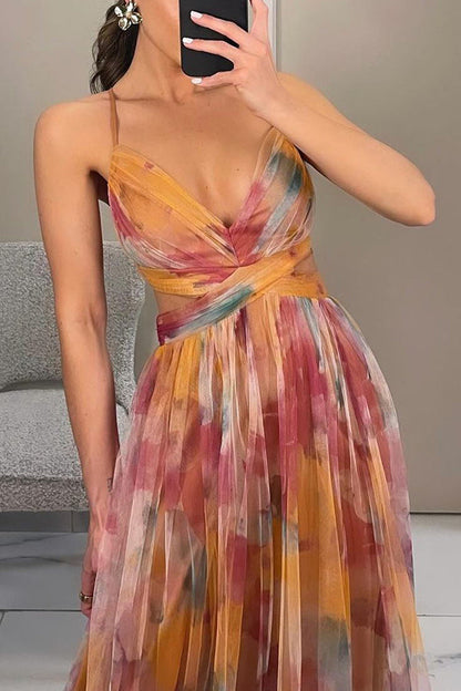 Alina – Vestido largo con escote en V para invitados de boda