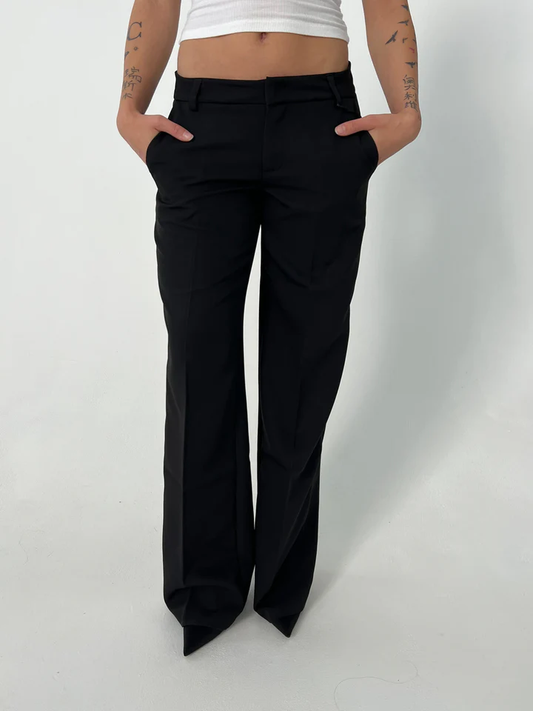 Vittoria – Pantalones a Cintura Alta con Piernas Anchas y Bolsillos
