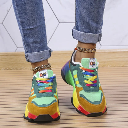 Jolie - Zapatillas coloridas de suela gruesa para mujer
