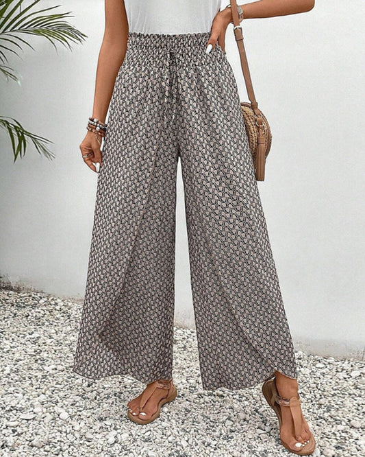 Zola – Pantalones de verano con cintura alta y estampado