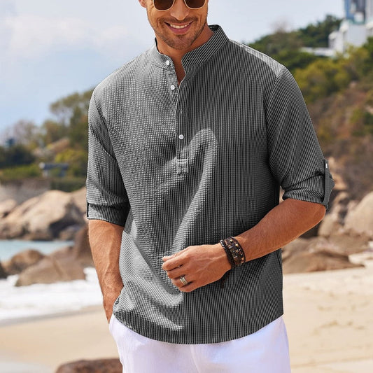 Cormac - Camisa de lino para hombres con mangas largas
