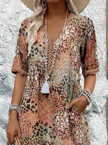 Melina – Cómodo Vestido Midi con Escote en V